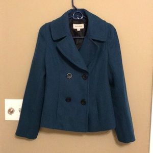 Teal pea coat